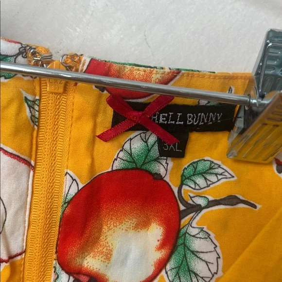 Plus Size Yellow Floral Fruit Fit-and-Flare Dress - Picture 4 of 8